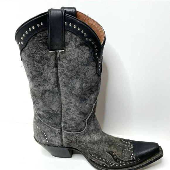 Harley-Davidson JESSA gray/black western styled motorcycle boots Women Size 10M - Picture 4 of 9